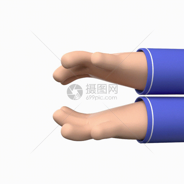卡通C4D立体3D双手爱心手势黏土手指GIF图图片
