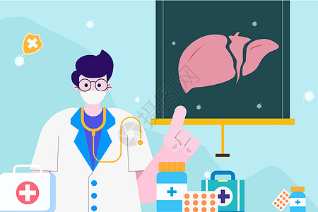 世界肝炎日医疗插画矢量设计插画素材图片