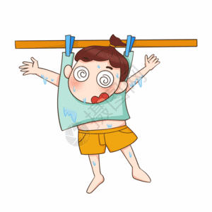 热符号卡通手绘可爱晾汗透气中伏gif高清图片