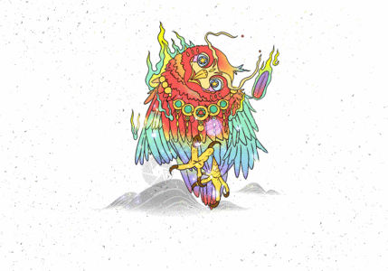 山海经异兽录之鹦鹉gif图片素材