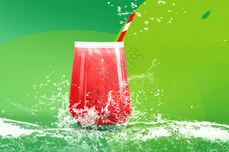 冰镇西瓜汁GIF图片
