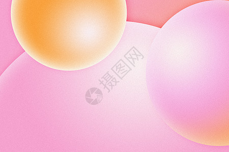 粉色圆球渐变几何背景图片