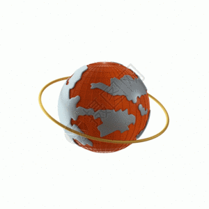 创意C4D金融大数据可视化地球3D立体模型GIF图图片