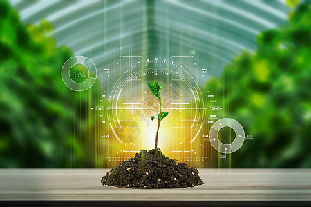 土壤大棚植物发芽创意科技农业设计图片