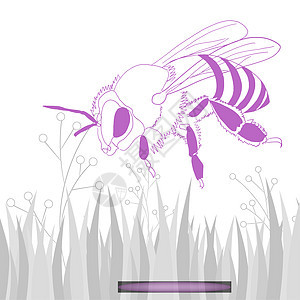 蜜蜂采蜜昆虫元素图片