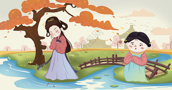 成语故事之东施效颦图片素材