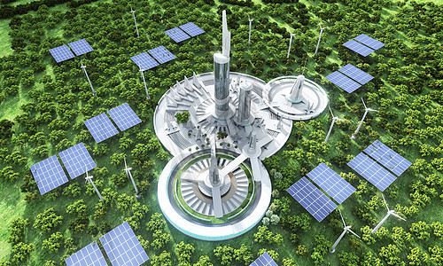 3D新能源城市场景图片
