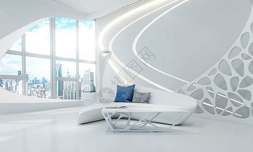 3D未来科技酒店场景背景图片