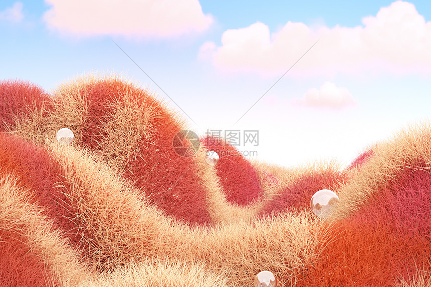 秋季毛绒山峰背景图片