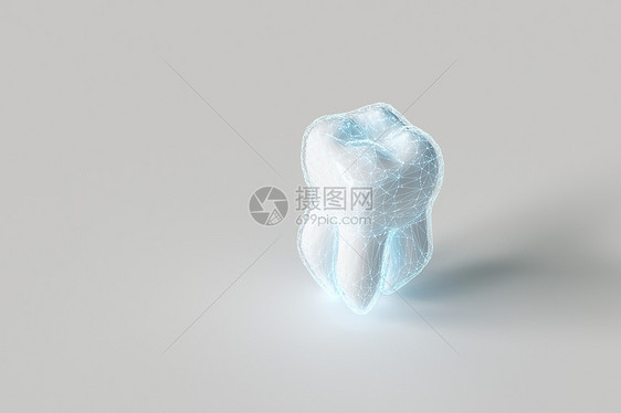 三维牙齿防护概念场景图片
