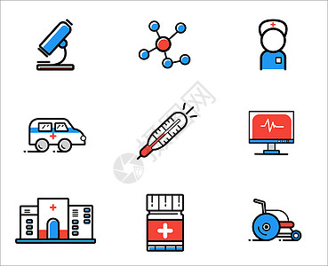 卡通描边医疗图标icon高清图片