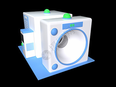 C4D蓝白医疗箱医疗机器3D立体元素图片