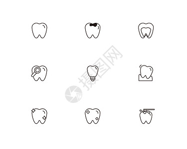 爱护牙齿图标背景图片