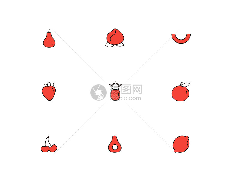 水果简洁可爱小图标图片