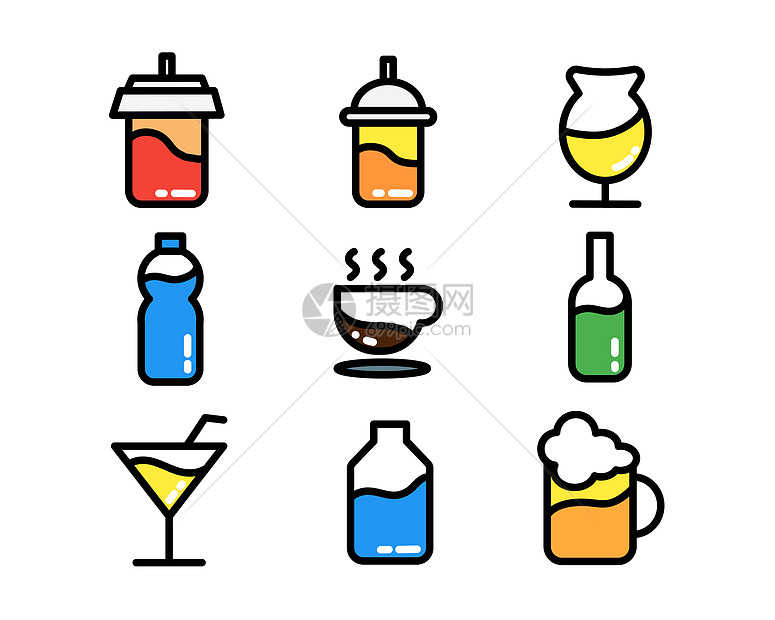 彩色ICON饮料图标图片