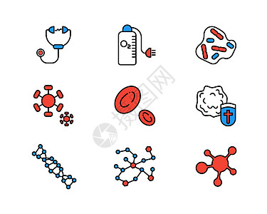 红色细胞组织医疗图标图片