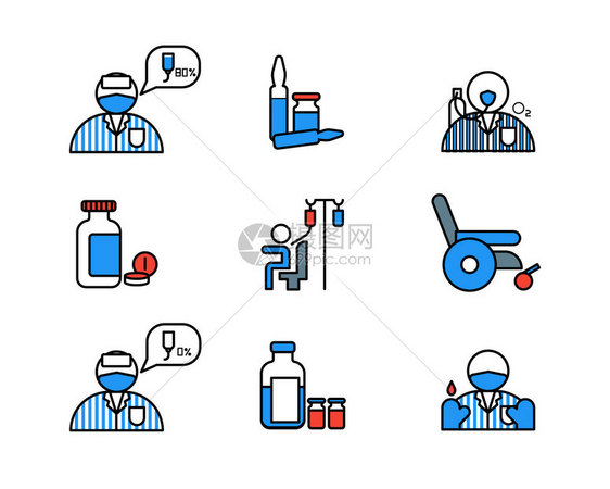 蓝色医院输液医疗图标图片