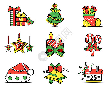圣诞节礼物装饰图标icon图片