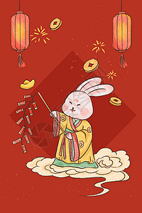 中国风新年兔年插画图片