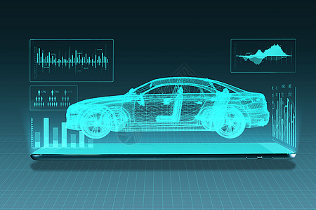 新能源汽车全息制造背景图片