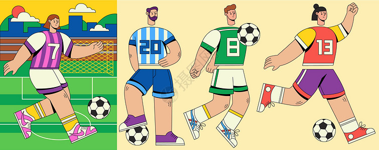 SVG插画组件之足球运动员图片