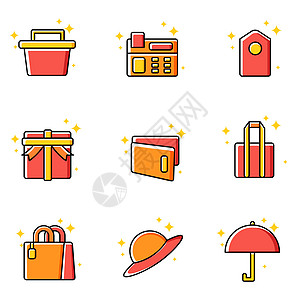 红色购物icon图标刷卡礼物高清图片