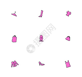 粉色购物矢量图标图片