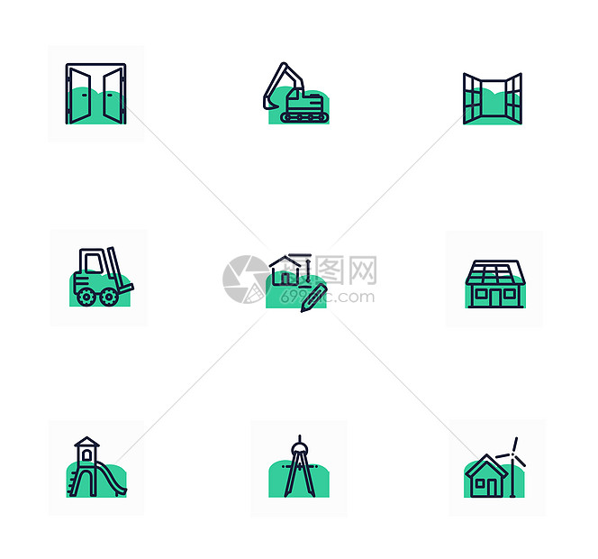 建筑工程矢量图标图片