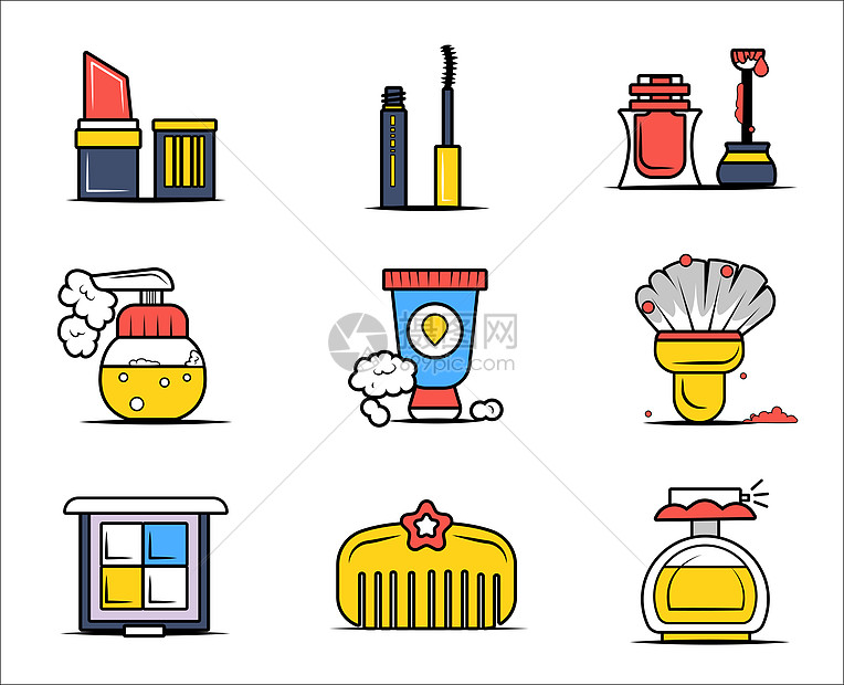 多色化妆品图标图片