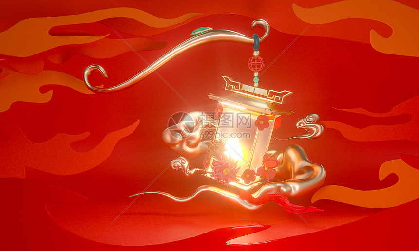 国风灯笼场景图片素材-正版创意图片402193565-摄图网