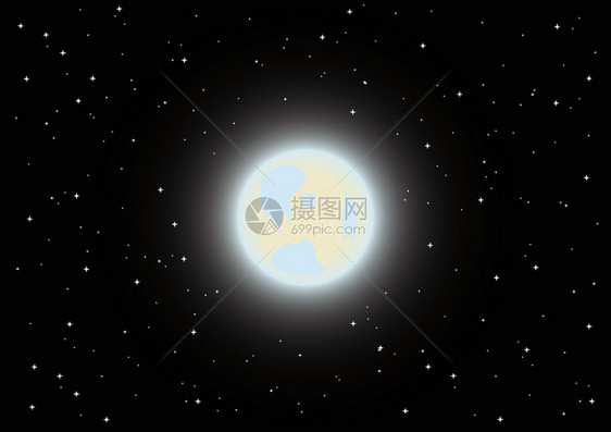 夜空中满月图片