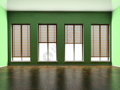 有窗户和镶木地板的空房间背景图片