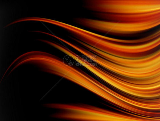 橙色和黑色波浪背景概念火图图片