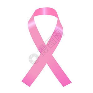 白色背景上粉红丝带的矢量图解图片