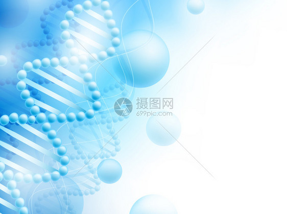 带有DNA主题和文本复制空间的科学背景图片