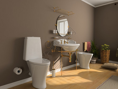 现代浴室内部3d渲染图片