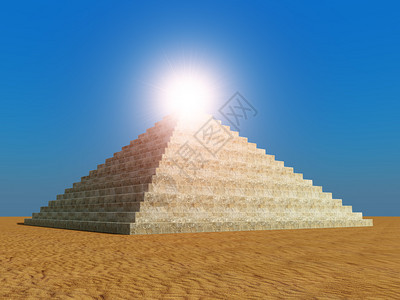 反对太阳的金字塔图片
