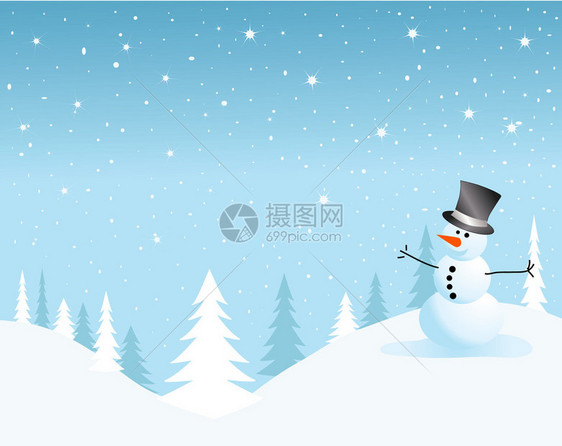 圣诞节的矢量雪人卡图片