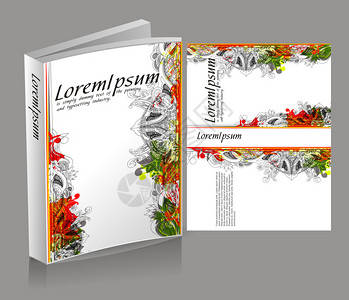 书籍封面设计与多彩背景矢量图片