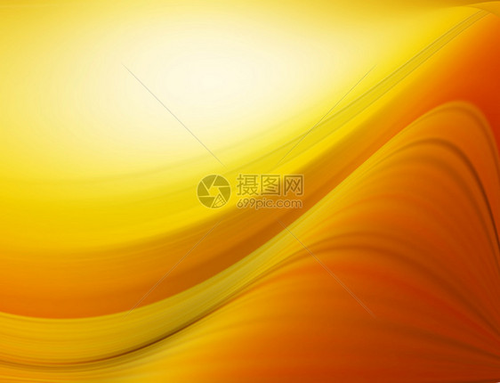 黄色和橙色的动态波在黄色背图片