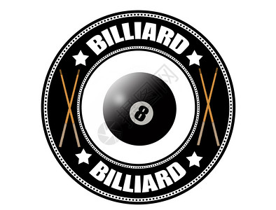 Billiard标签配有池球8和提图片