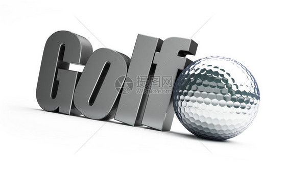 3D高尔夫标题和银图片