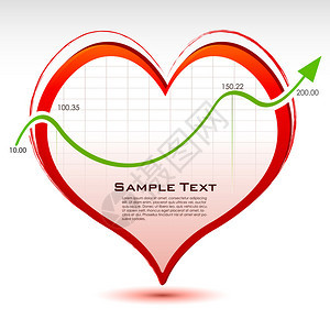 用箭头显示商业统计的心脏插图图片