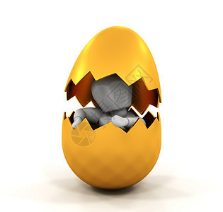 一个金色复活节蛋里的图片