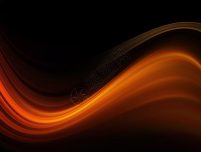 黑色背景上的橙色波浪抽象插图图片