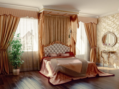古典风格的现代室内卧室图片