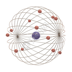 白背景核心周围多电子路径以白图片