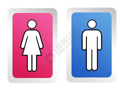 蓝色和粉红色方块中的男女标志背景图片