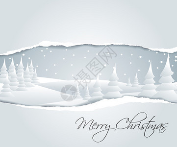 与多雪的冬天风景的圣诞卡图片
