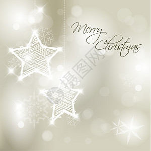 矢量圣诞背景与白色雪花星和您图片